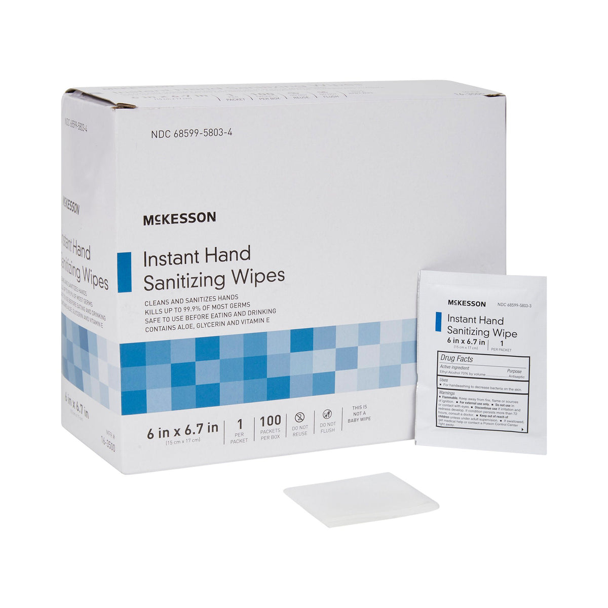 McKesson Hand Sanitizing Wipes, BX/100
