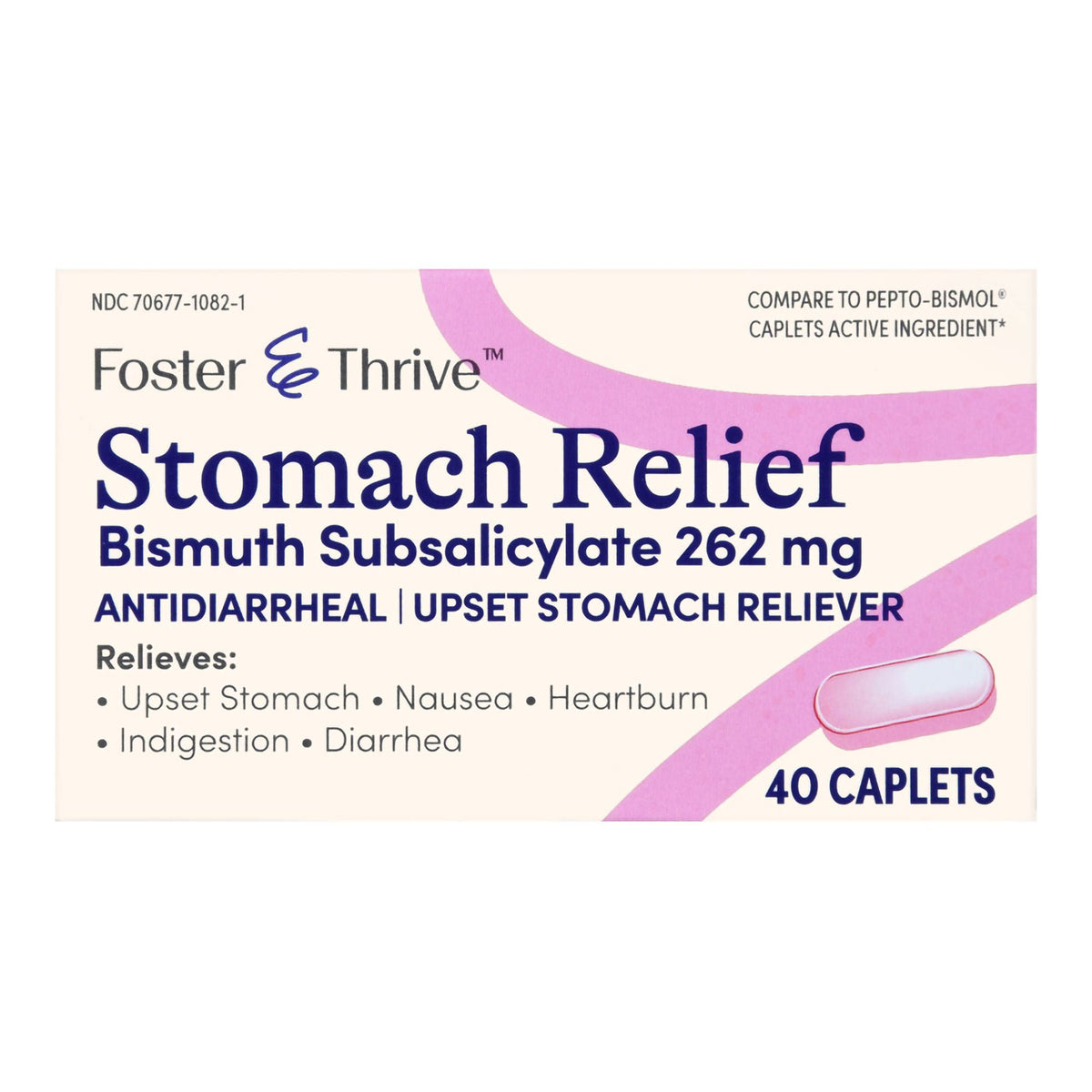 Foster & Thrive™ Stomach Relief 262 mg Bismuth Subsalicylate Caplets, BT/1