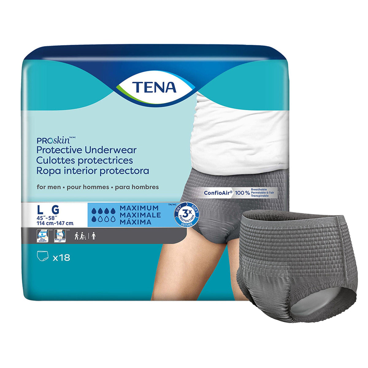 Tena® ProSkin™ Maximum Absorbent Underwear for Men, Large, BG/18