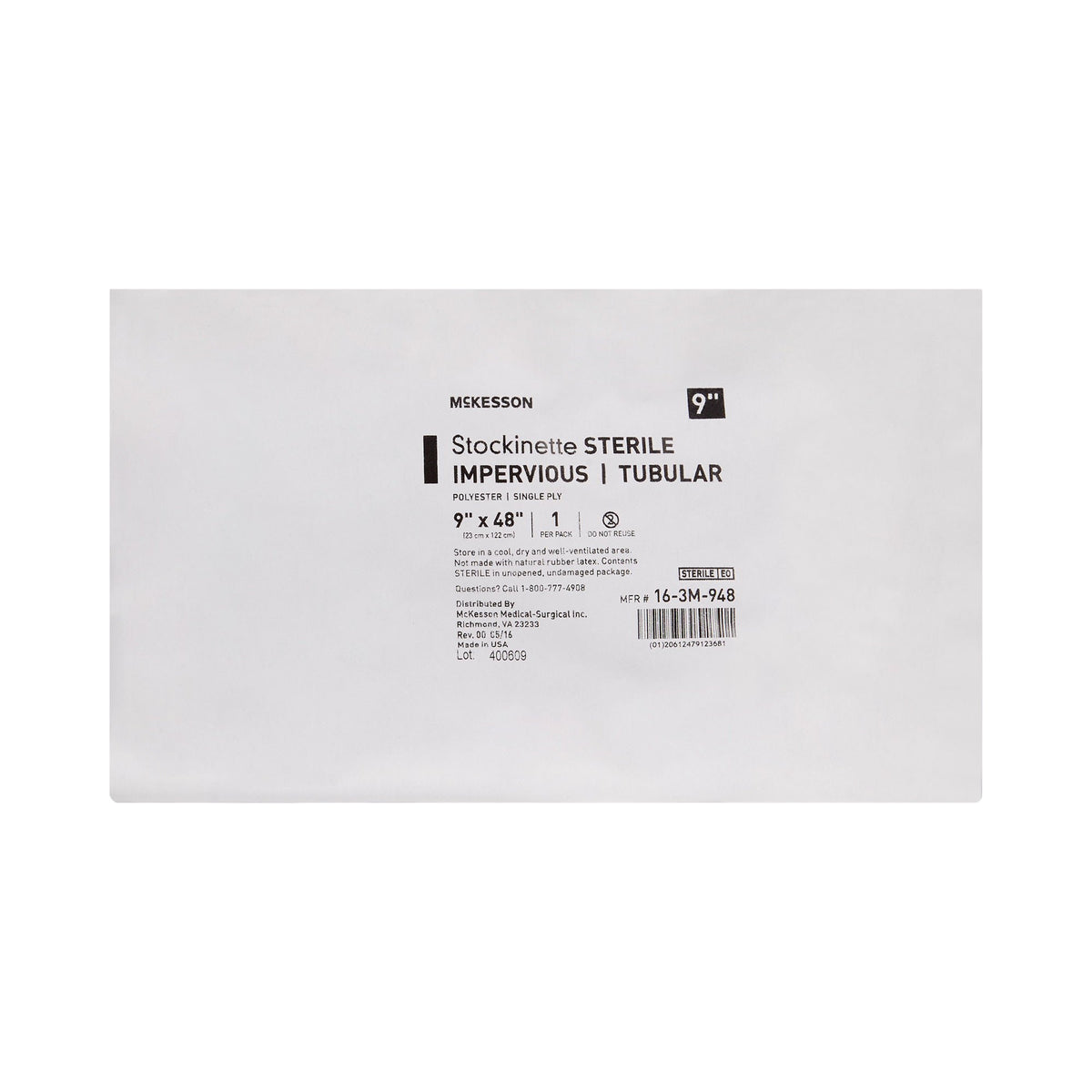 McKesson Impervious Surgical Stockinette, 9 x 48 Inch, EA/1