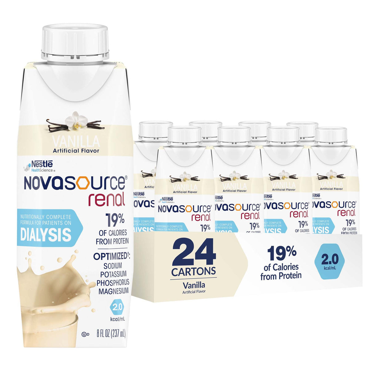 Novasource® Renal Vanilla Formula for Patients on Dialysis, 8-ounce Carton, EA/1