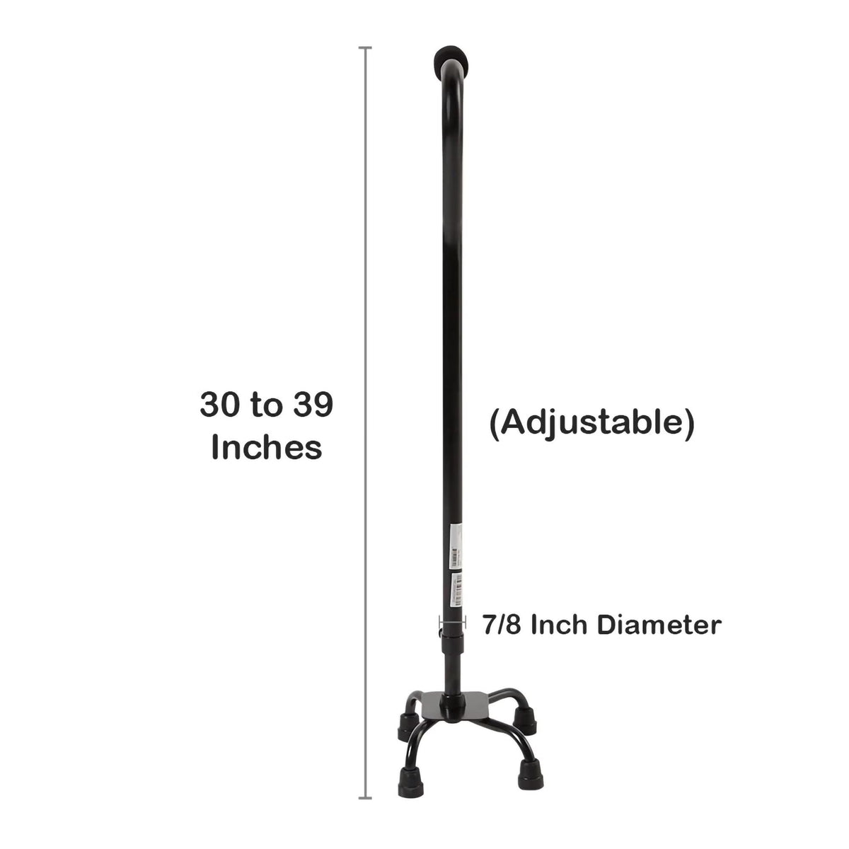 McKesson Adjustable Steel Offset Quad Cane, 30 – 39 Inch Height