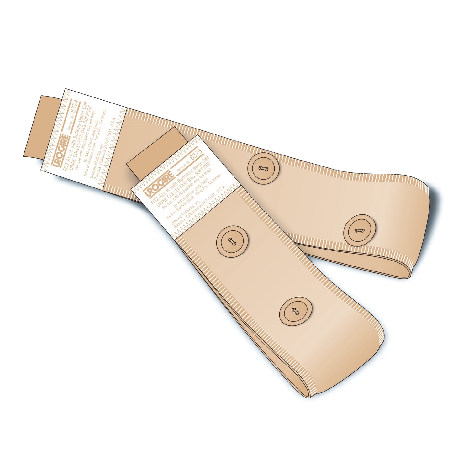STRAP, LEG BAG FABRIC W/BUTTONS (2/PK)