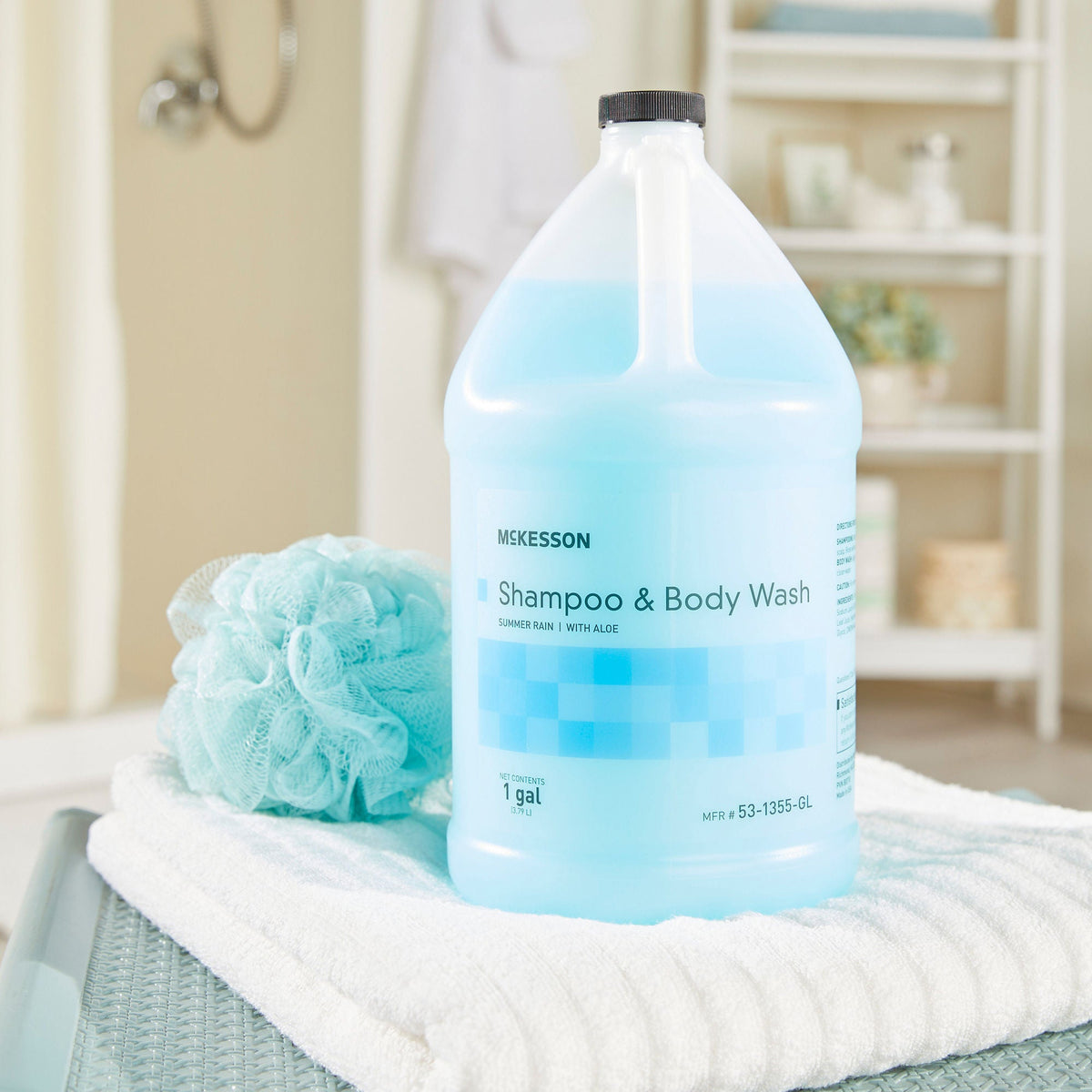 McKesson two-in-one shampoo and Body Wash, Summer Rain Scent, 1 Gallon Jug