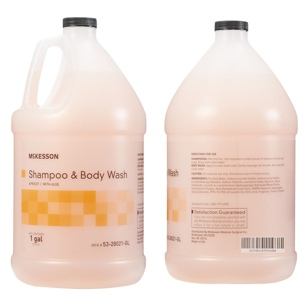 McKesson two-in-one shampoo and Body Wash, Apricot Scent, 1 Gallon Jug