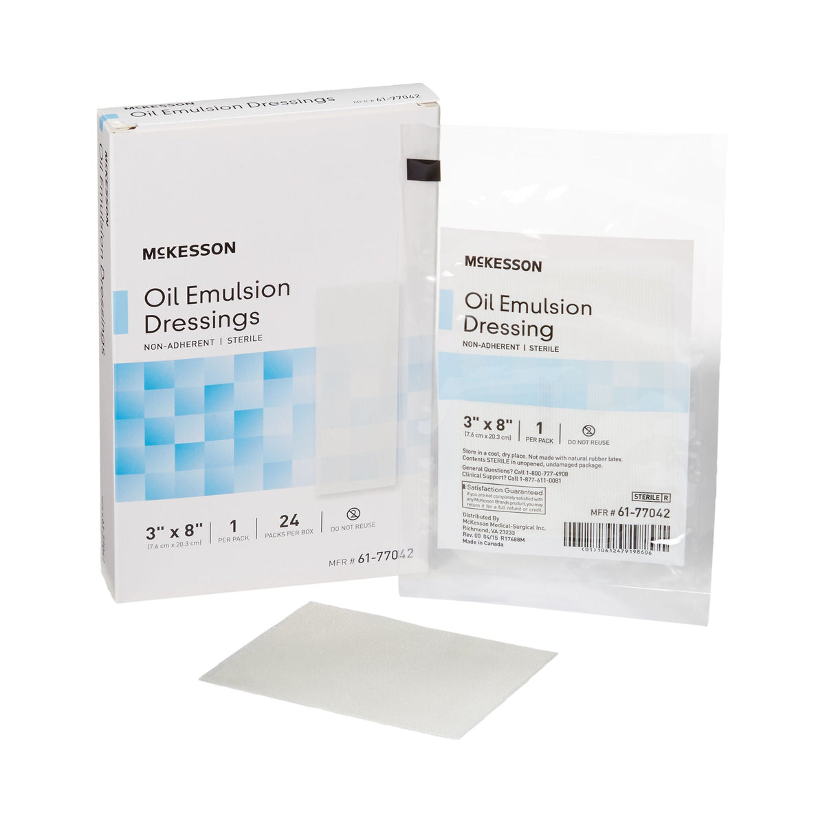 McKesson Oil Emulsion Impregnated Dressing, 3 x 8 Inch, CS/144