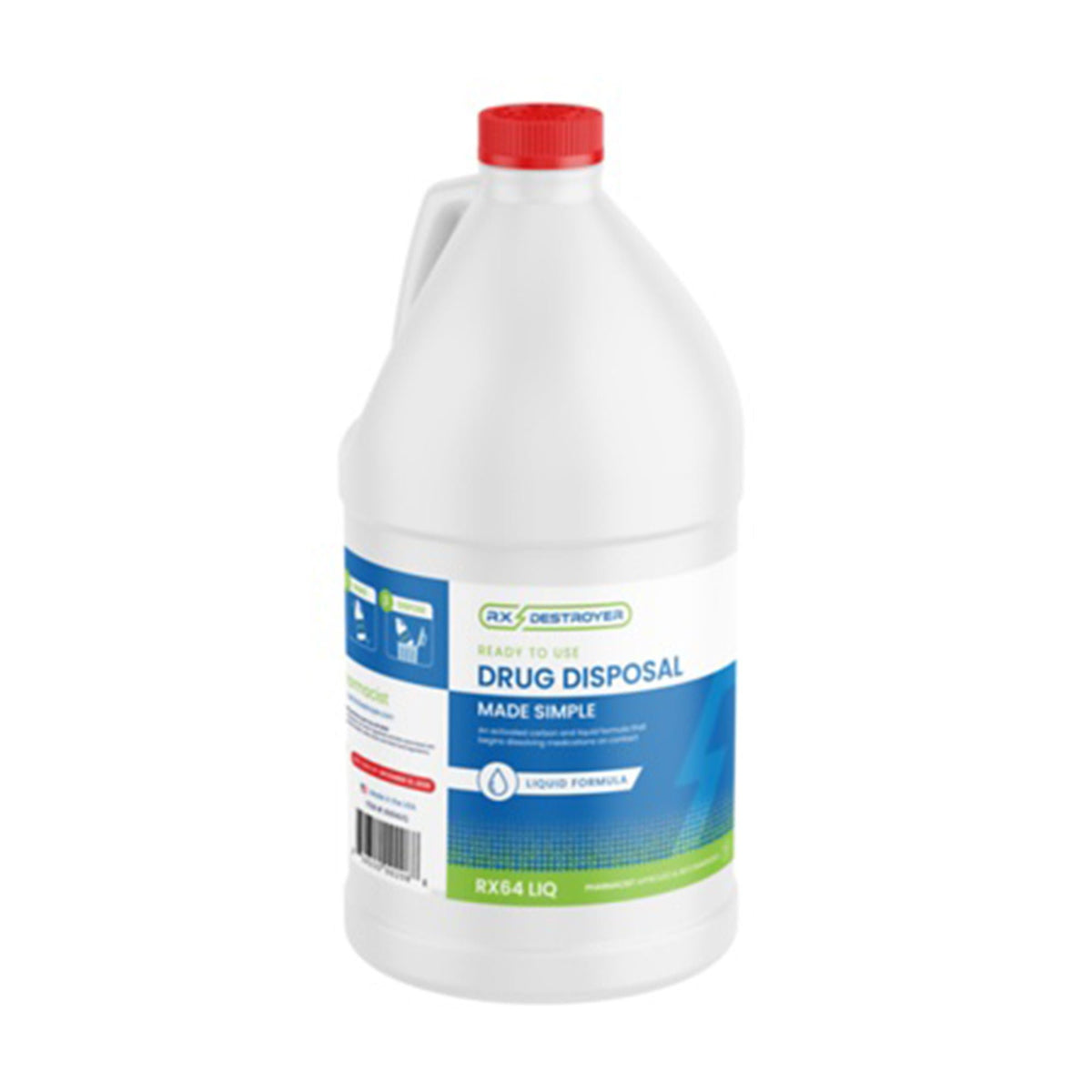 Rx Destroyer™ Liquid Drugs Disposal with Hardener Packs, 64 oz. bottle, CS/4