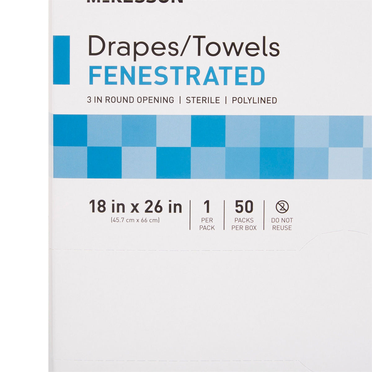 McKesson Sterile Poly Lined Towel Drape, 18 x 26 Inch