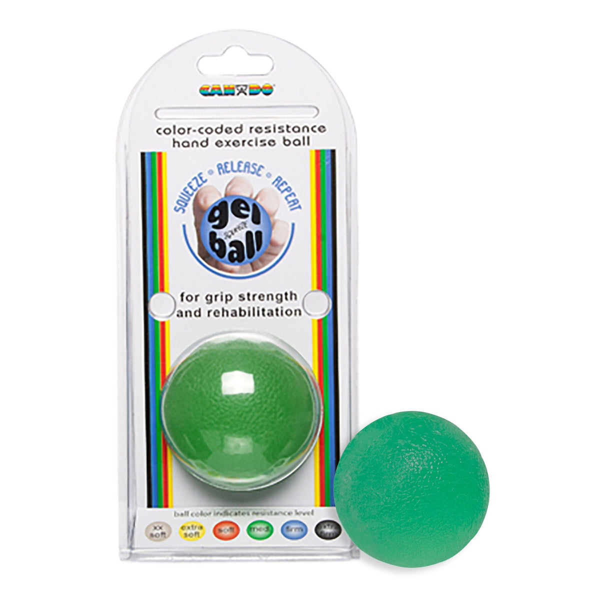 CanDo® Standard Gel Squeeze Ball, Green, Medium, EA/1