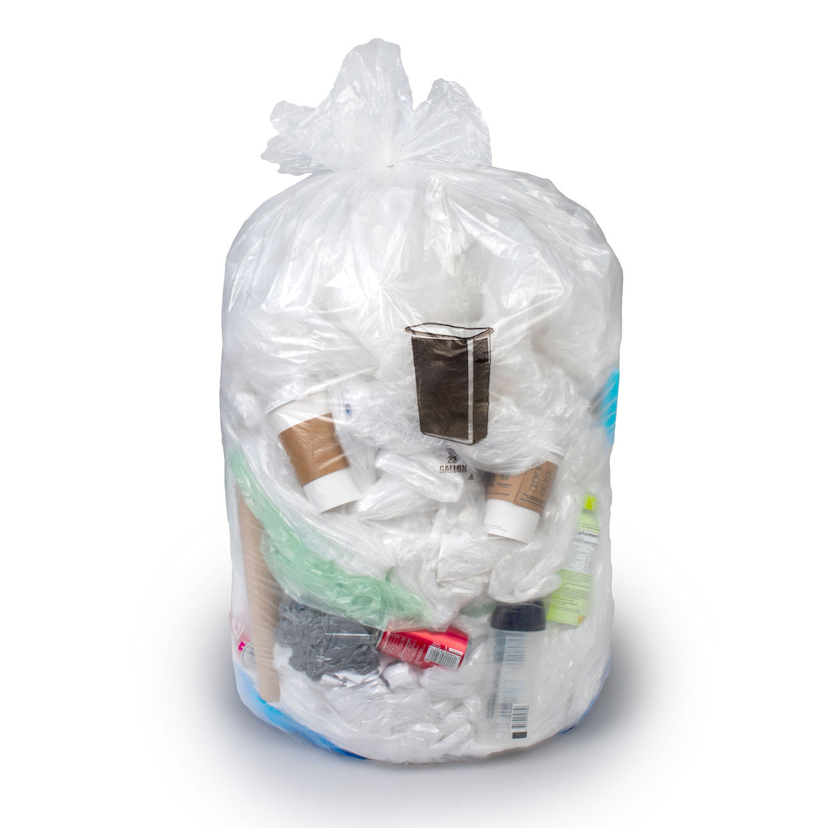 Colonial Bag Heavy Duty Trash Bag, Clear, 60-gallon Capacity, CS/200