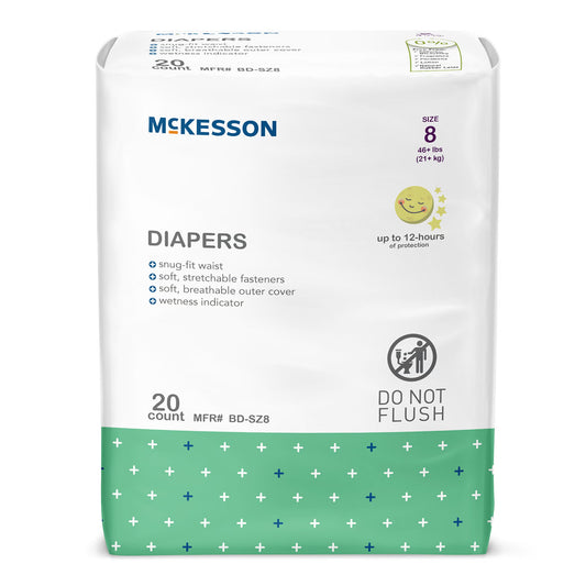 McKesson Youth Diaper / Incontinence Brief for Children weighing 46 lbs. or more, CS/80