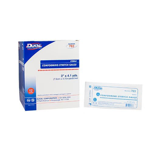 Dukal™ Sterile Conforming Bandage, 3 Inch x 4.1 Yard, 1-Ply, BG/12
