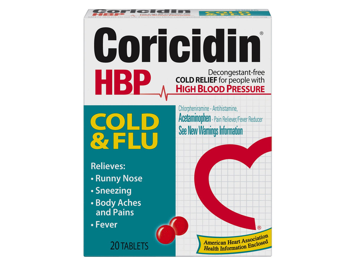 Coricidin® HBP Cold & Flu Tablets, EA/1