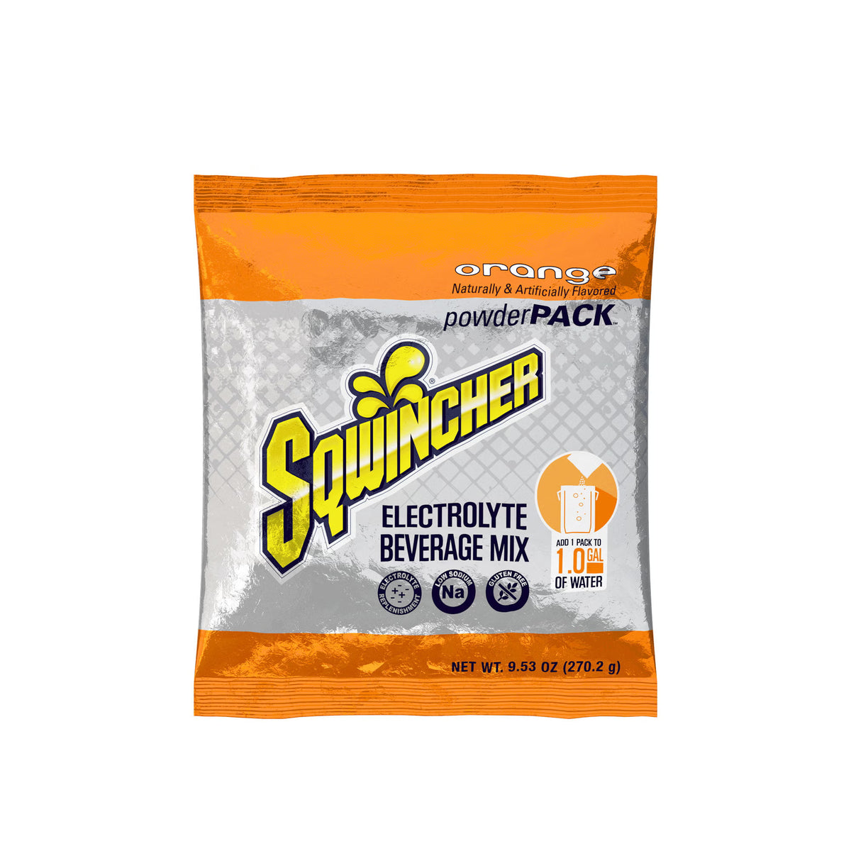 Sqwincher® Powder Pack® Orange Electrolyte Replenishment Drink Mix, CS/80