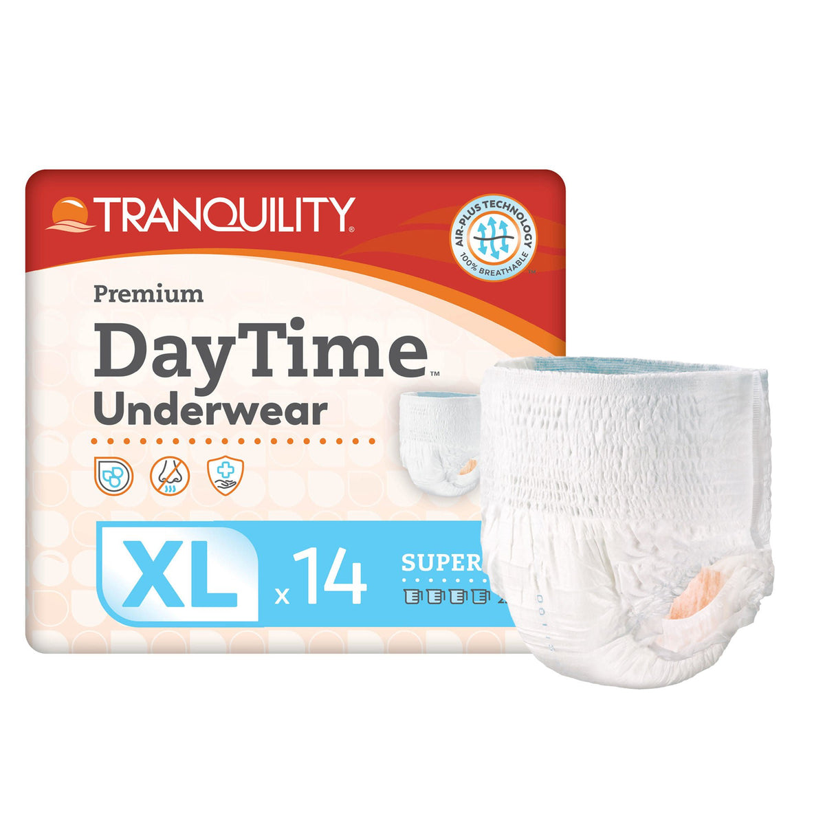 Tranquility Premium DayTime Disposable Absorbent Underwear, XL, BG/14