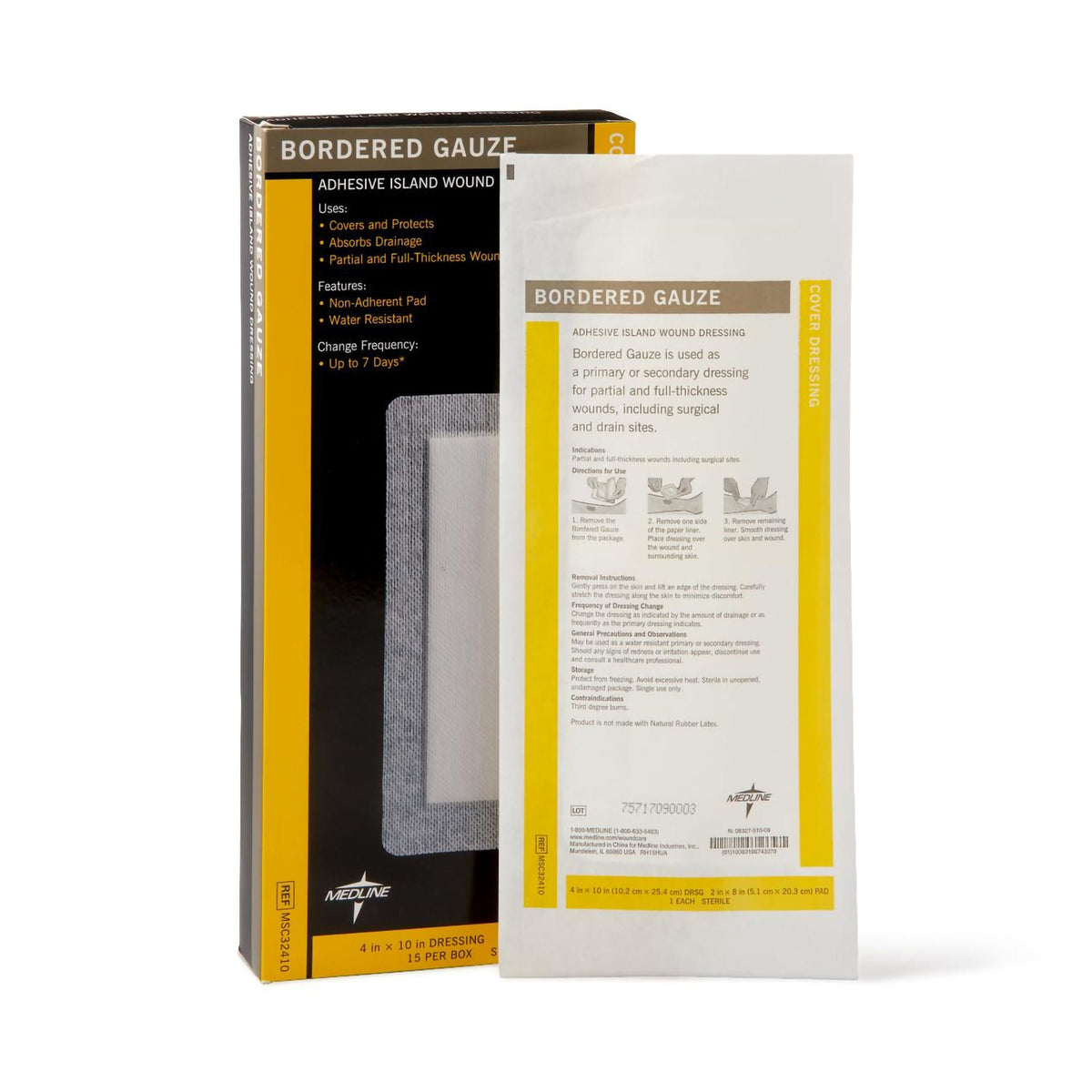 Medline White Island Dressing, 4 x 10 Inch, BX/15