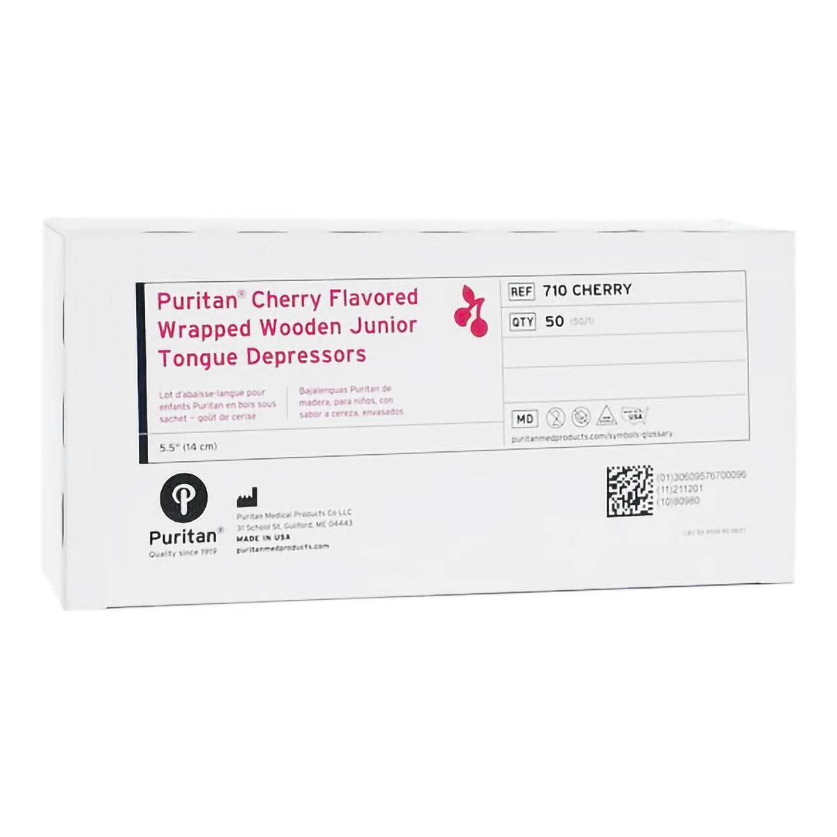 Puritan® Cherry Flavor Tongue Depressor, BX/50