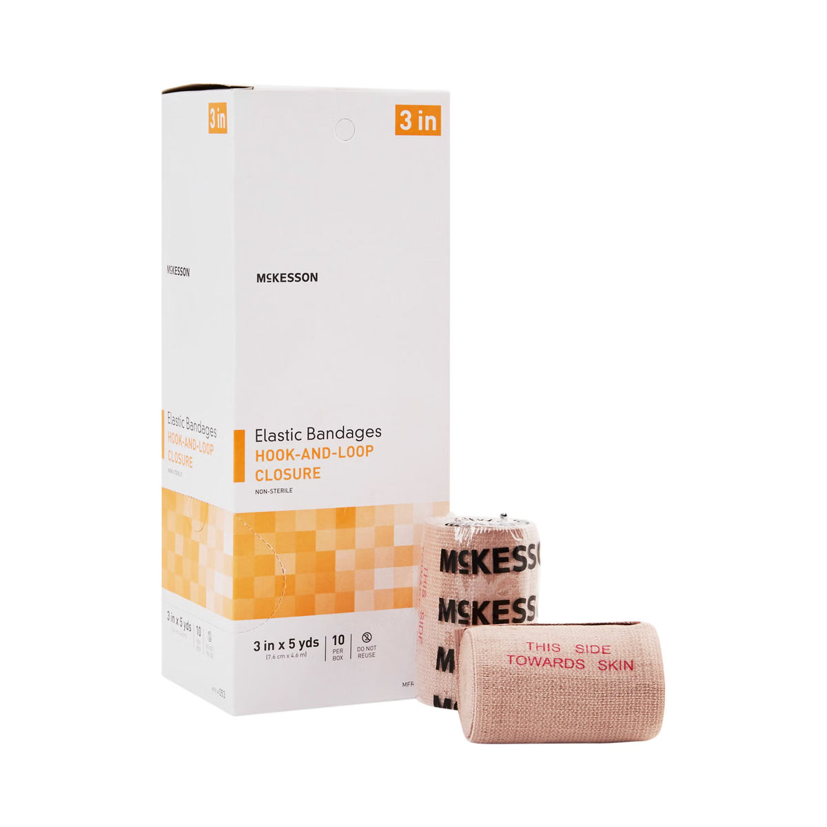 McKesson hook-and-loop closure Elastic Bandage, 3 Inch x 5 Yard, BX/10