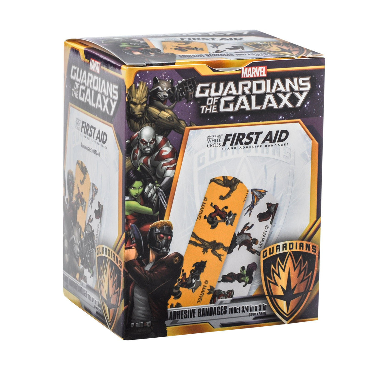 American® White Cross Stat Strip® Guardians of the Galaxy Adhesive Strips, BX/100