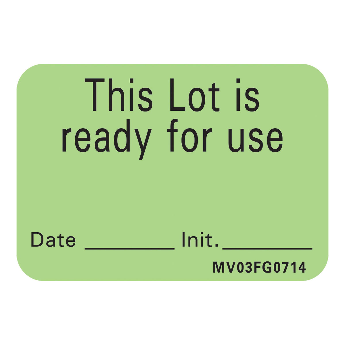 MedVision® "This Lot is Ready for Use" Write-On Label, 1.438 x 1 Inch, RL/1
