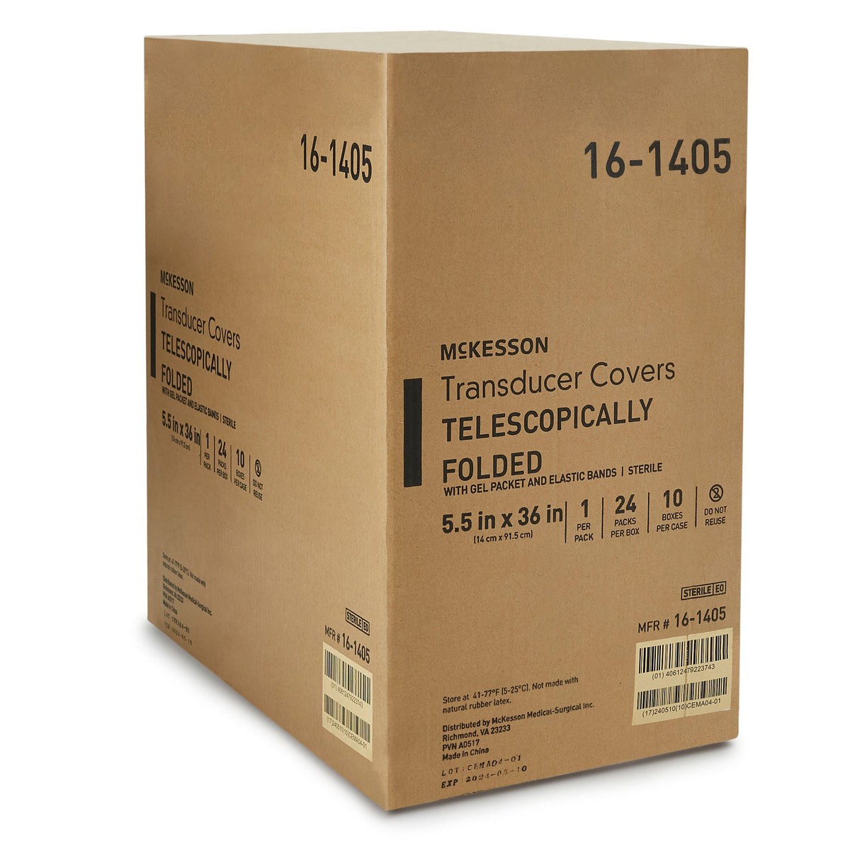 McKesson Telescopically Folded Transducer Cover, 5.5 x 36 Inch