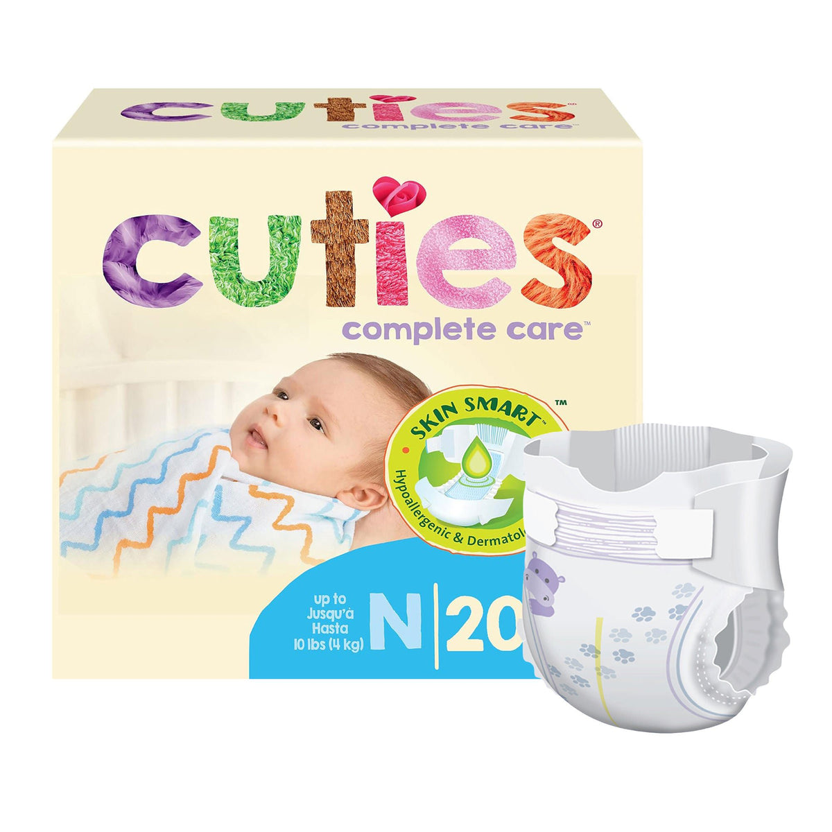 Cuties® Complete Care Diapers, Newborn, PK/25