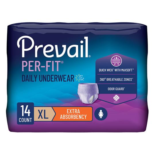 Prevail® Per-Fit® Women Extra Absorbent Underwear, Extra Large, CS/56