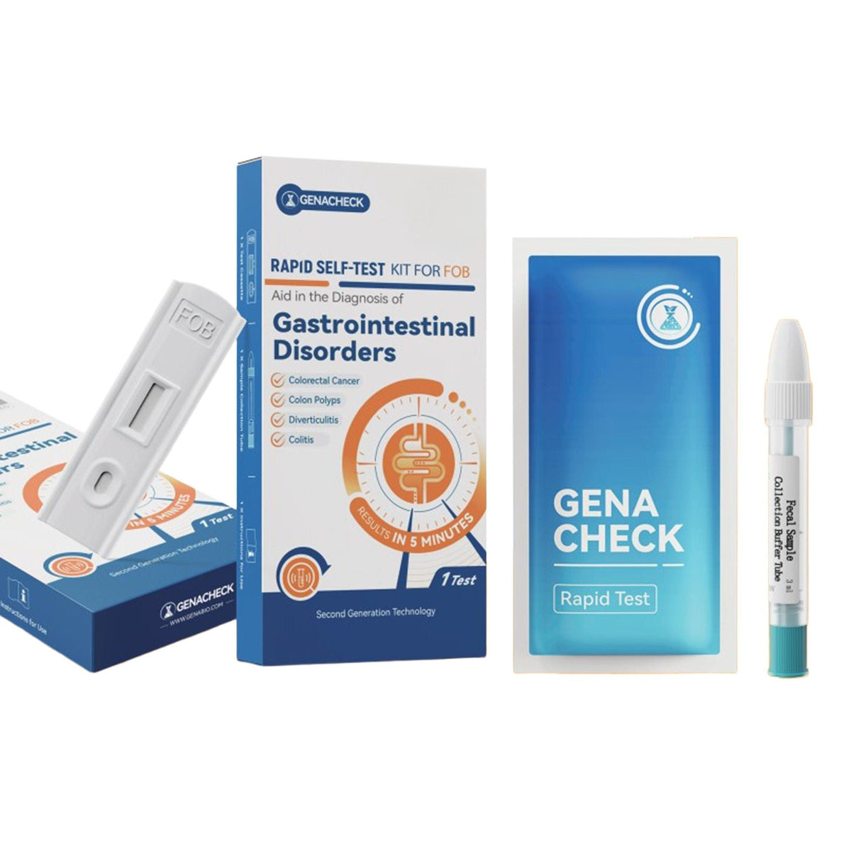 GenaCheck® Rapid Self-Test Kit for Fecal Occult Blood – Early Cancer Screening, BX/1