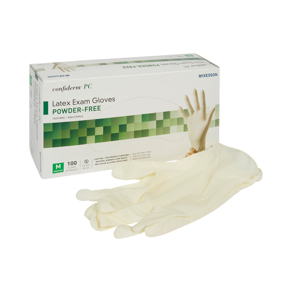 McKesson Confiderm® Latex Exam Glove, Medium, Ivory, BX/100