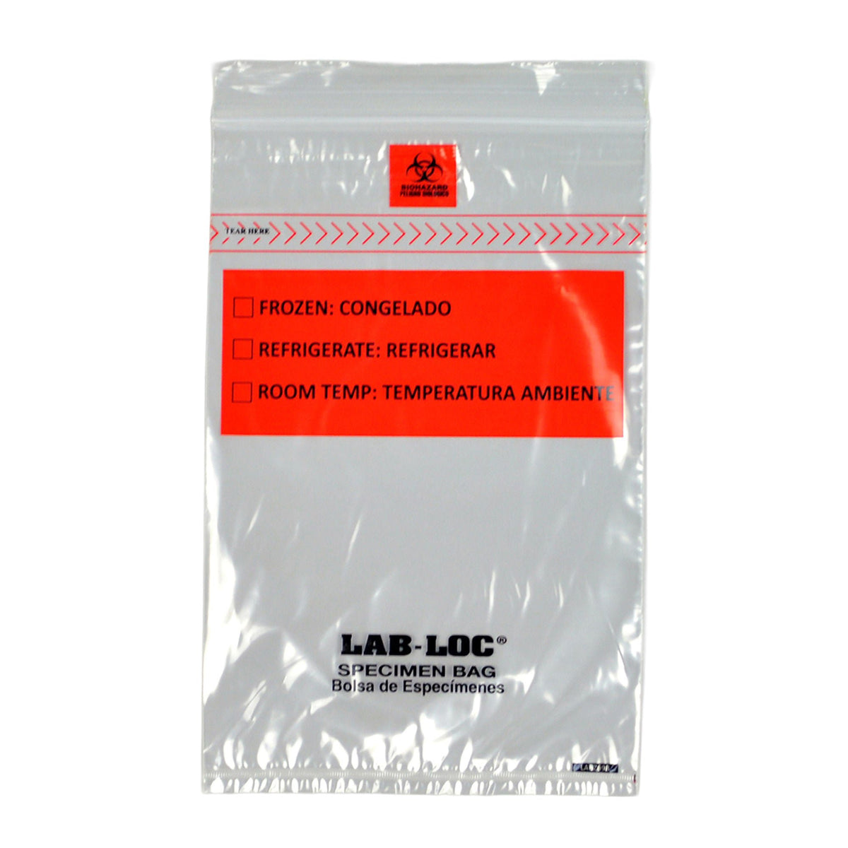 Lab-Loc® Specimen Transport Bag with Document Pouch, Zip Closure, 6 x 9 Inch