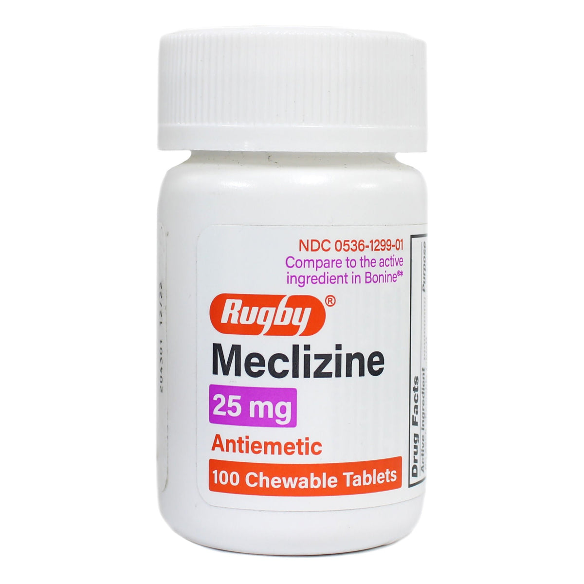 Rugby® Meclizine Chewable Tablets, BT/1