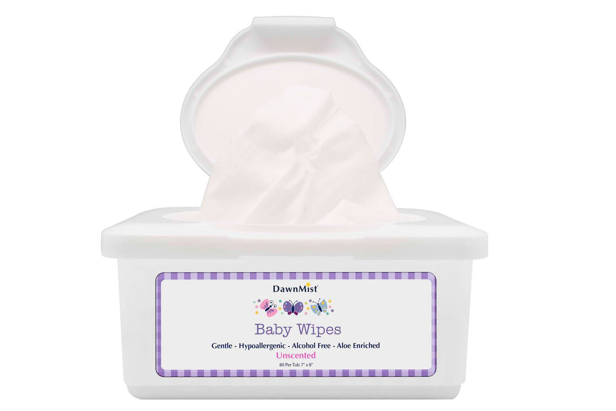 DawnMist® Unscented Baby Wipes, Tub, TU/80