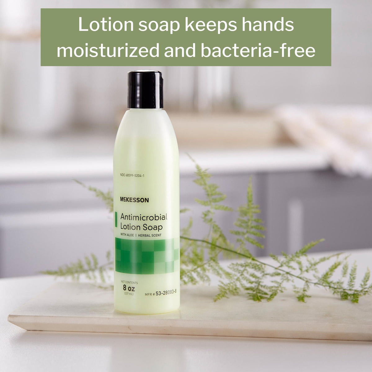 McKesson Antimicrobial Lotion Soap, Herbal Scent, With Aloe, 8-ounce bottle