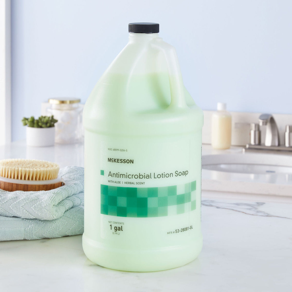 McKesson Antimicrobial Lotion Soap, Herbal Scent, 1-gallon jug