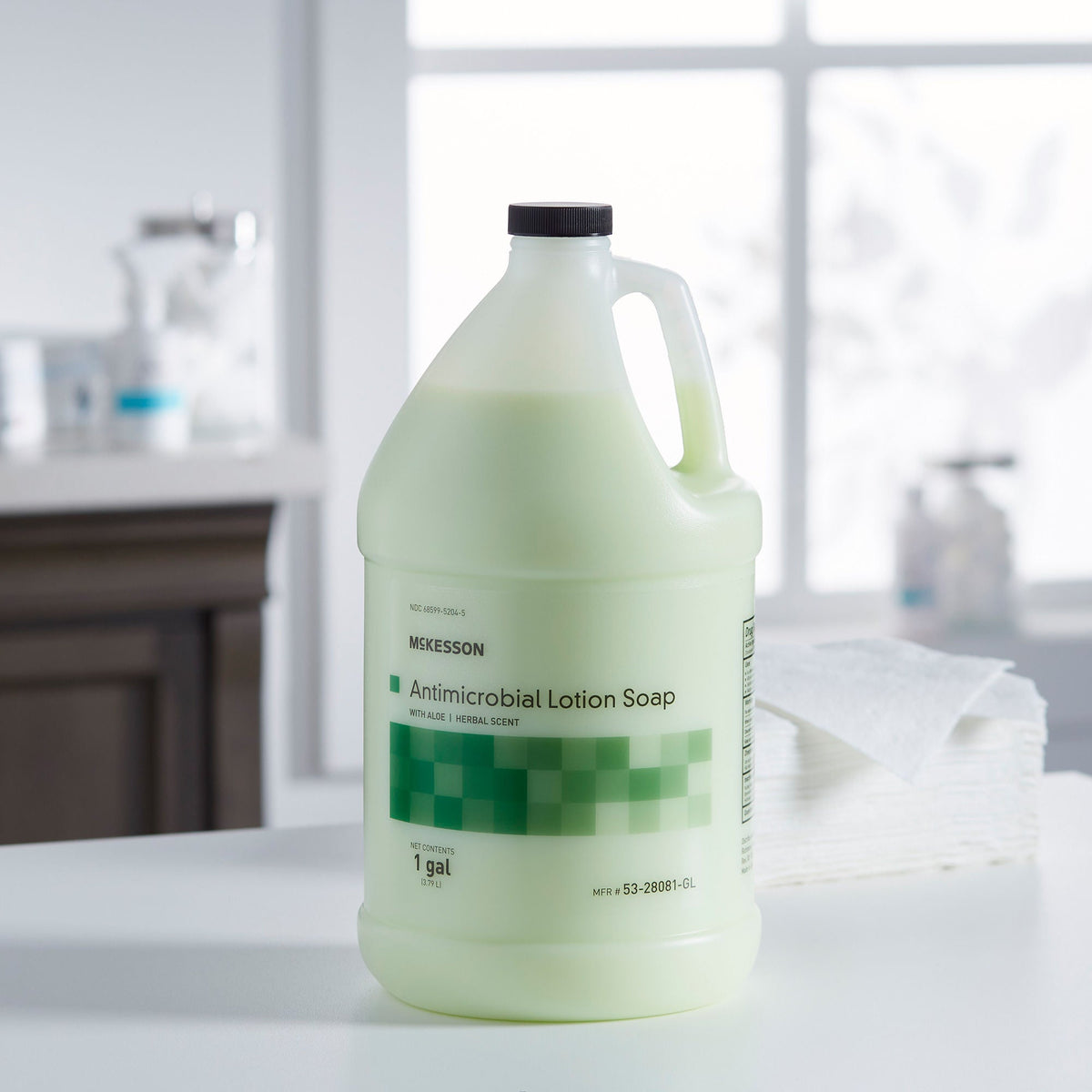 McKesson Antimicrobial Lotion Soap, Herbal Scent, 1-gallon jug