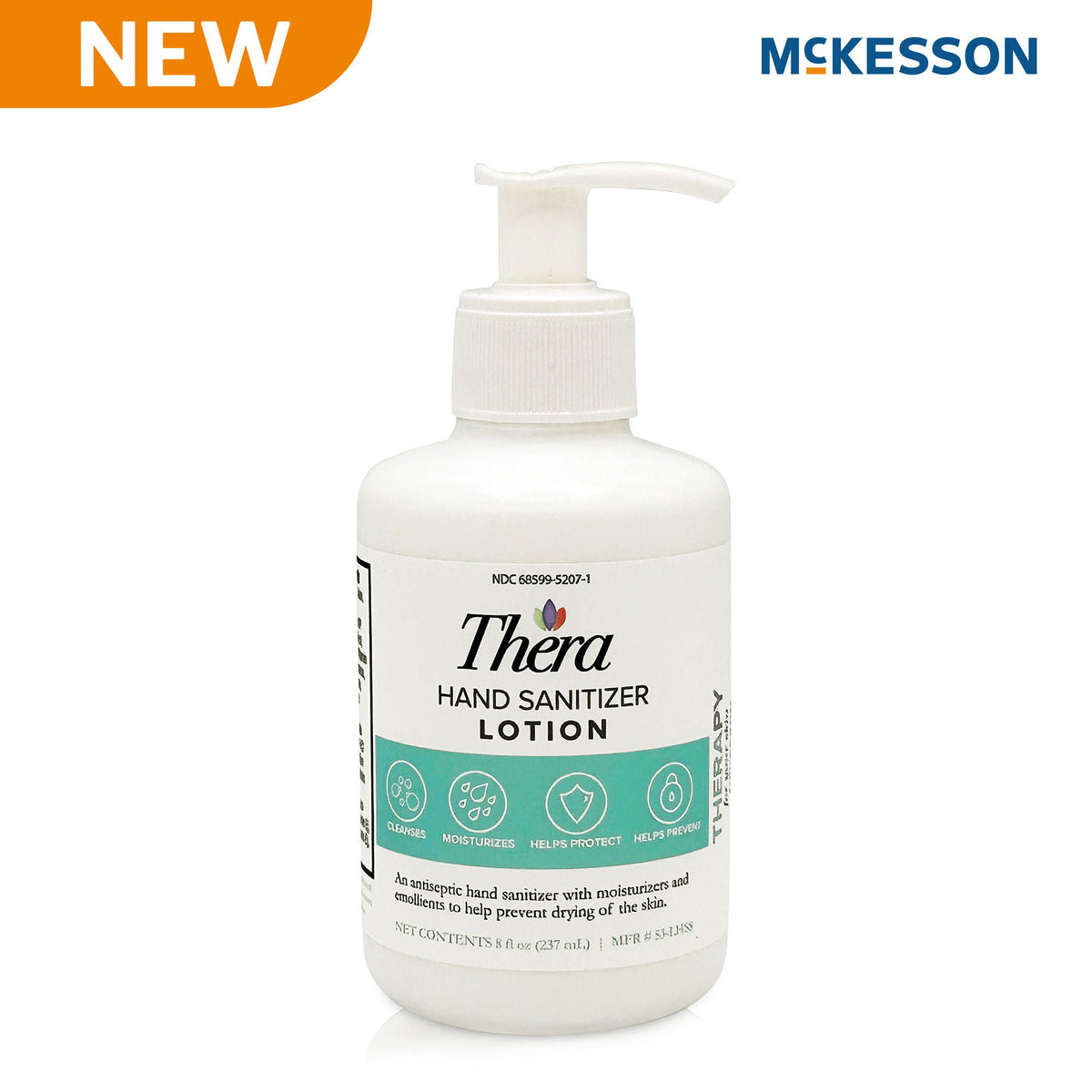 McKesson Thera® Hand Sanitizer Moisturizer Lotion, 8-ounce Pump Bottle, CS/12
