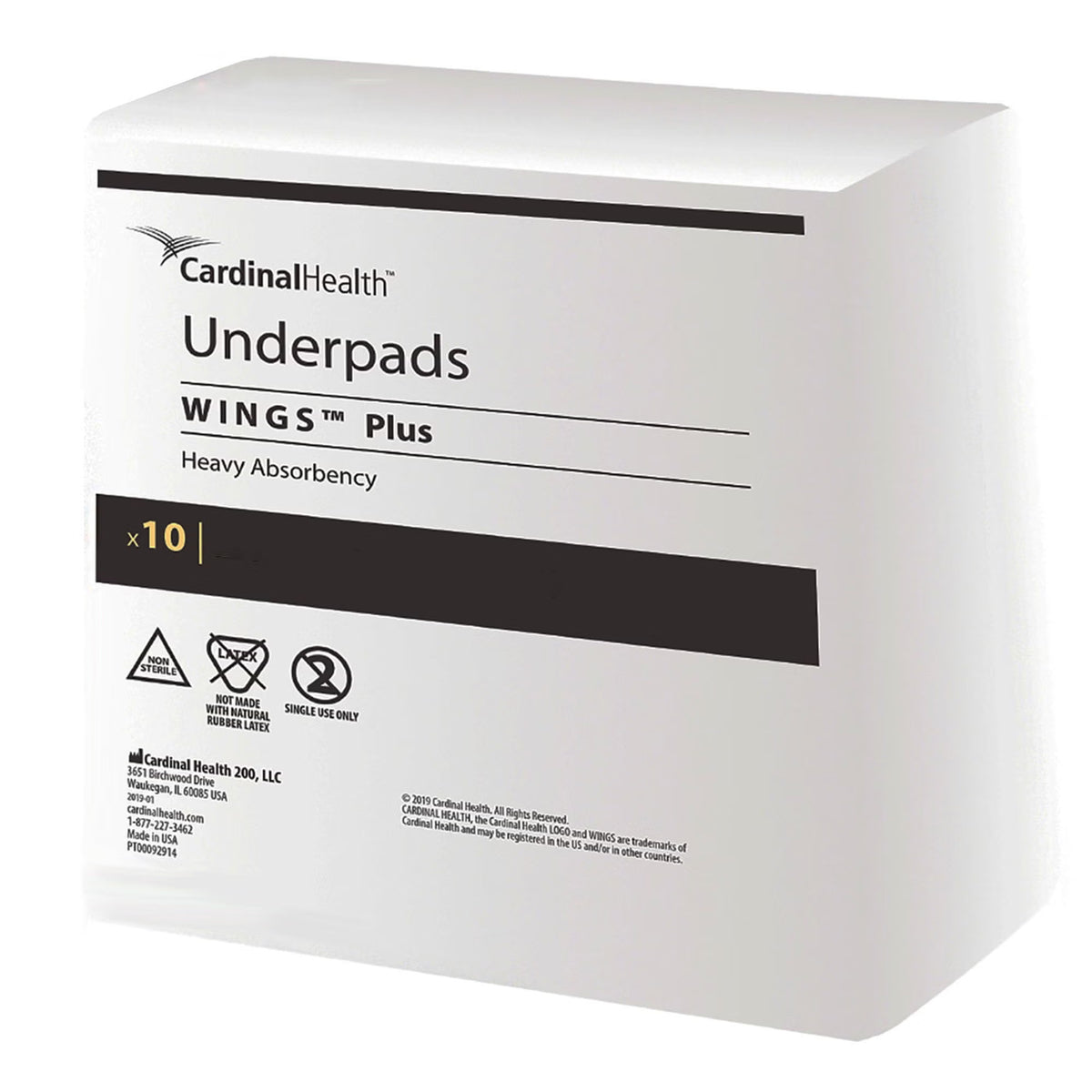 Wings Plus Underpads, Disposable, Heavy Absorbency, Beige, 30 X 30 Inch, BG/10
