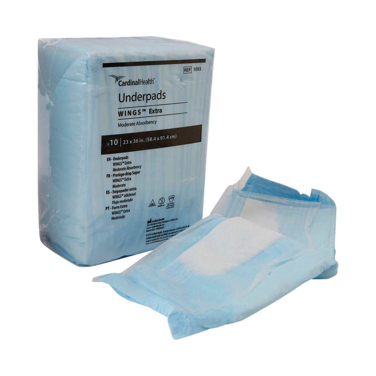 Simplicity Extra Underpad, Disposable, 23 x 36 Inch, Moderate Absorbency, Blue, CS/150