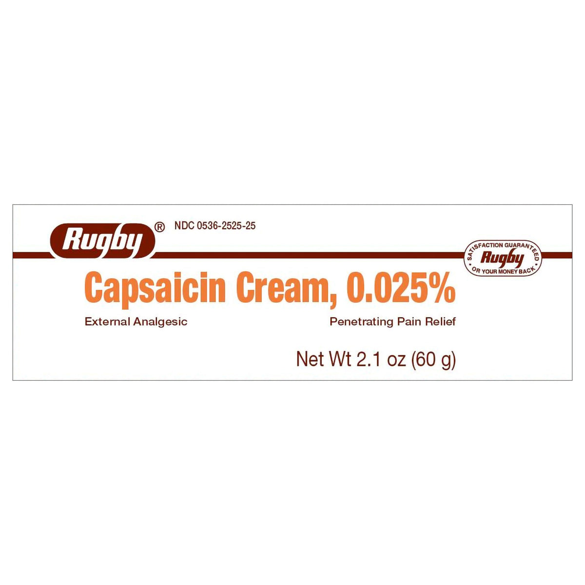 Rugby® Capsaicin Topical Pain Relief, 2.1-ounce Tube, EA/1