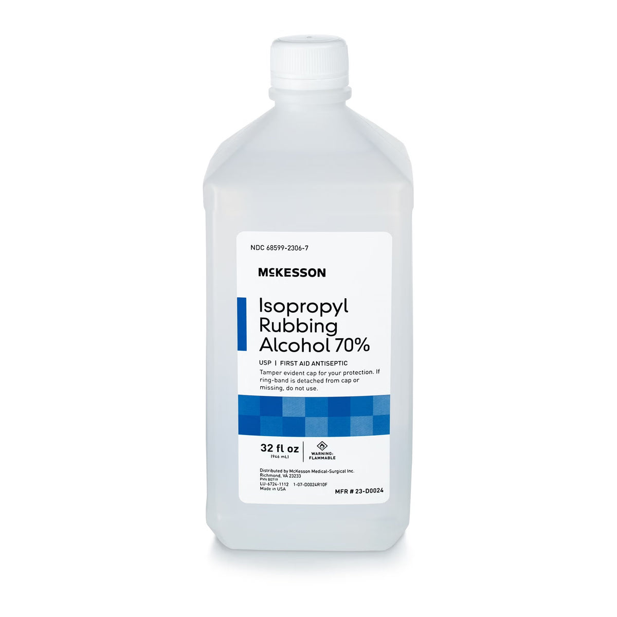 McKesson Isopropyl Alcohol Antiseptic, 32-ounce bottle, EA/1
