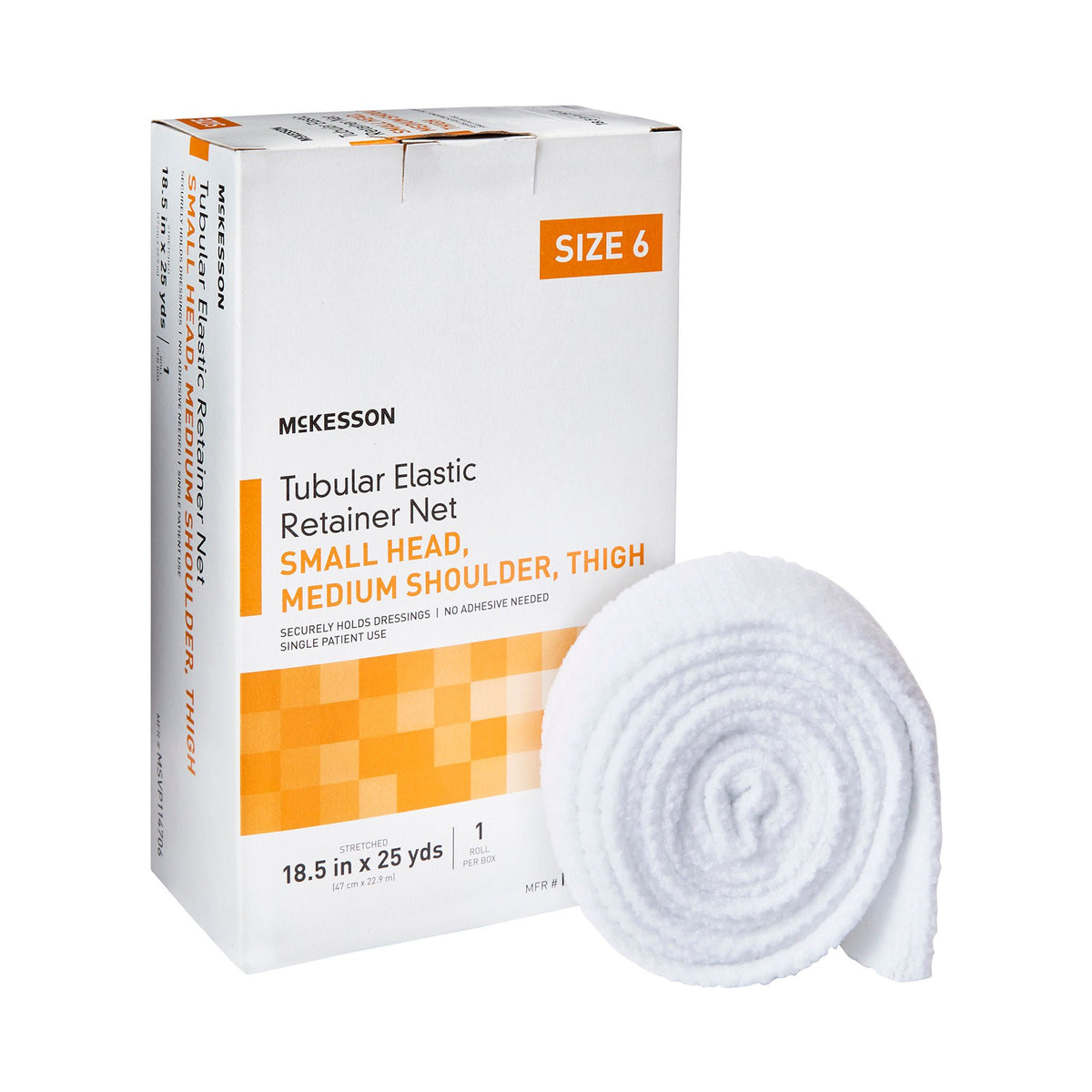 McKesson Tubular Bandage, Small Head, Medium Shoulder, Thigh, 18.5" x 25 Yard, CS/10