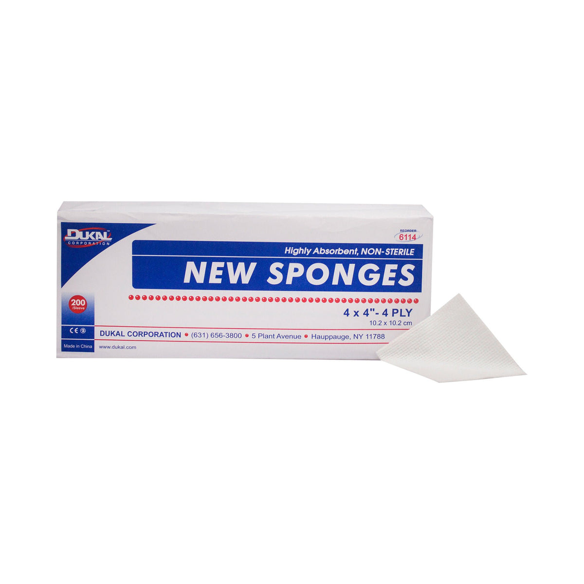 Dukal™ Nonwoven Sponge, 4 x 4 Inch, 4-Ply, BG/1
