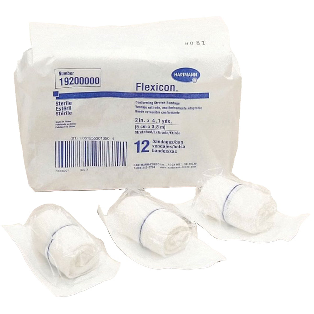 Flexicon® Sterile Conforming Bandage, 2 Inch x 4-1/10 Yard, 1-Ply, CS/96