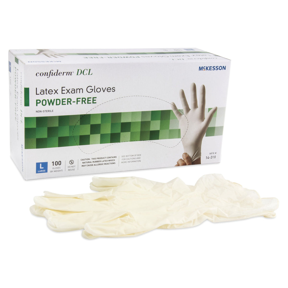 McKesson Confiderm® Latex Exam Glove, Large, Ivory, BX/100