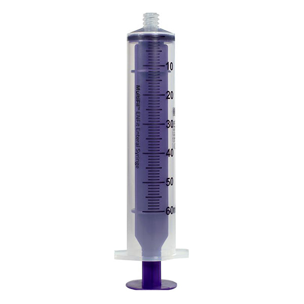 Vesco ENFit MultiFil Syringe, Non-Sterile with Cap, in IV Pole Bag, 60 mL, EA/1