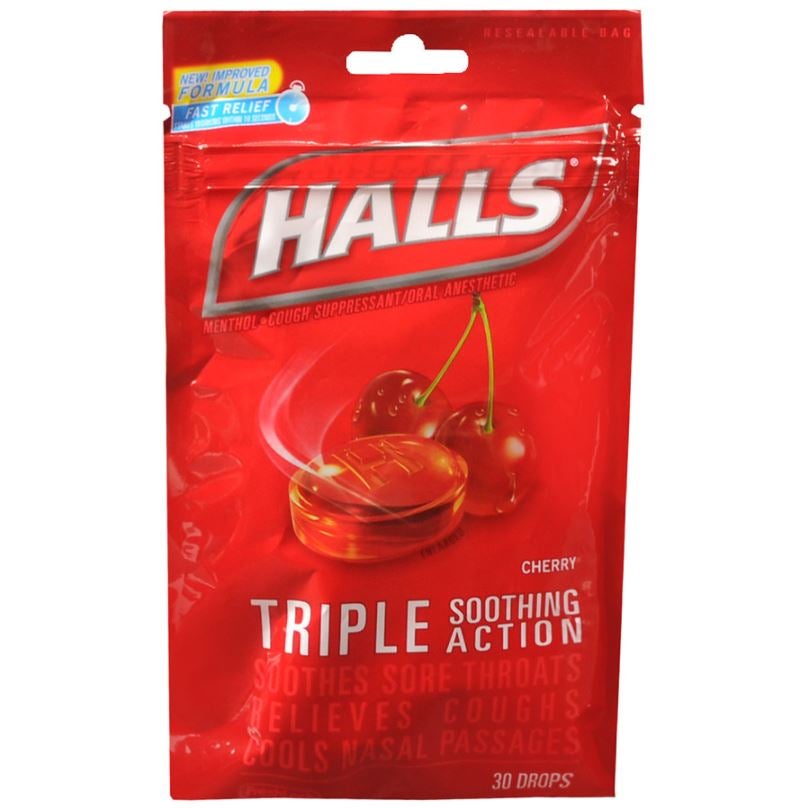 Halls® Menthol Cherry Flavor Cold and Cough Relief, BG/1