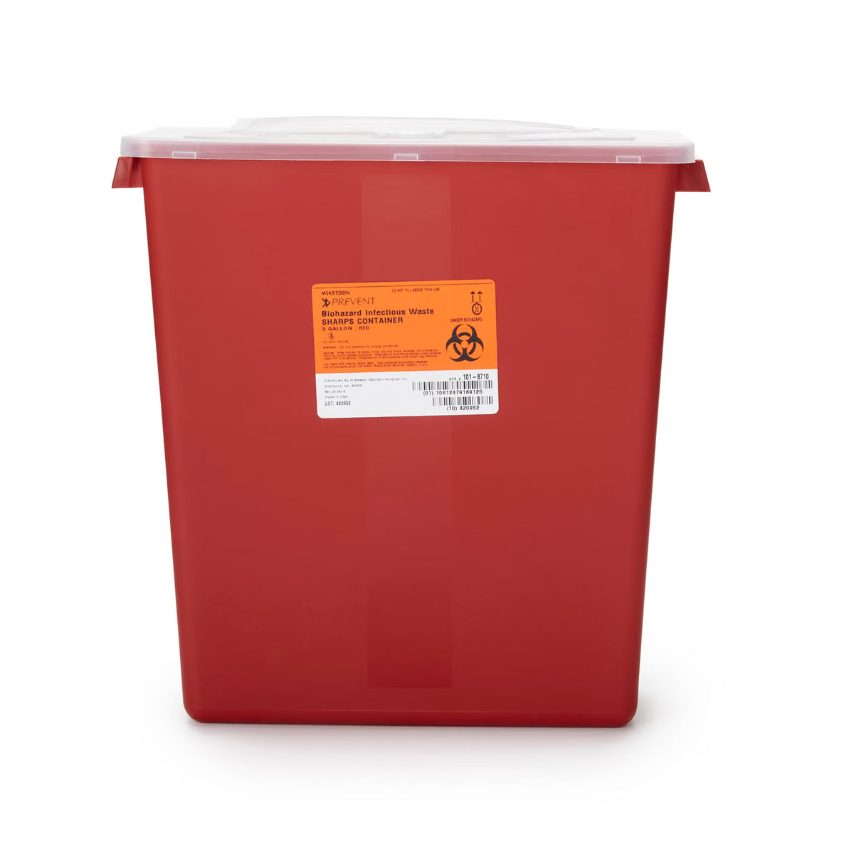 McKesson Prevent® Multi-purpose Sharps Container, 3 Gallon, 13.5 x 12.5 x 6 Inch, EA/1