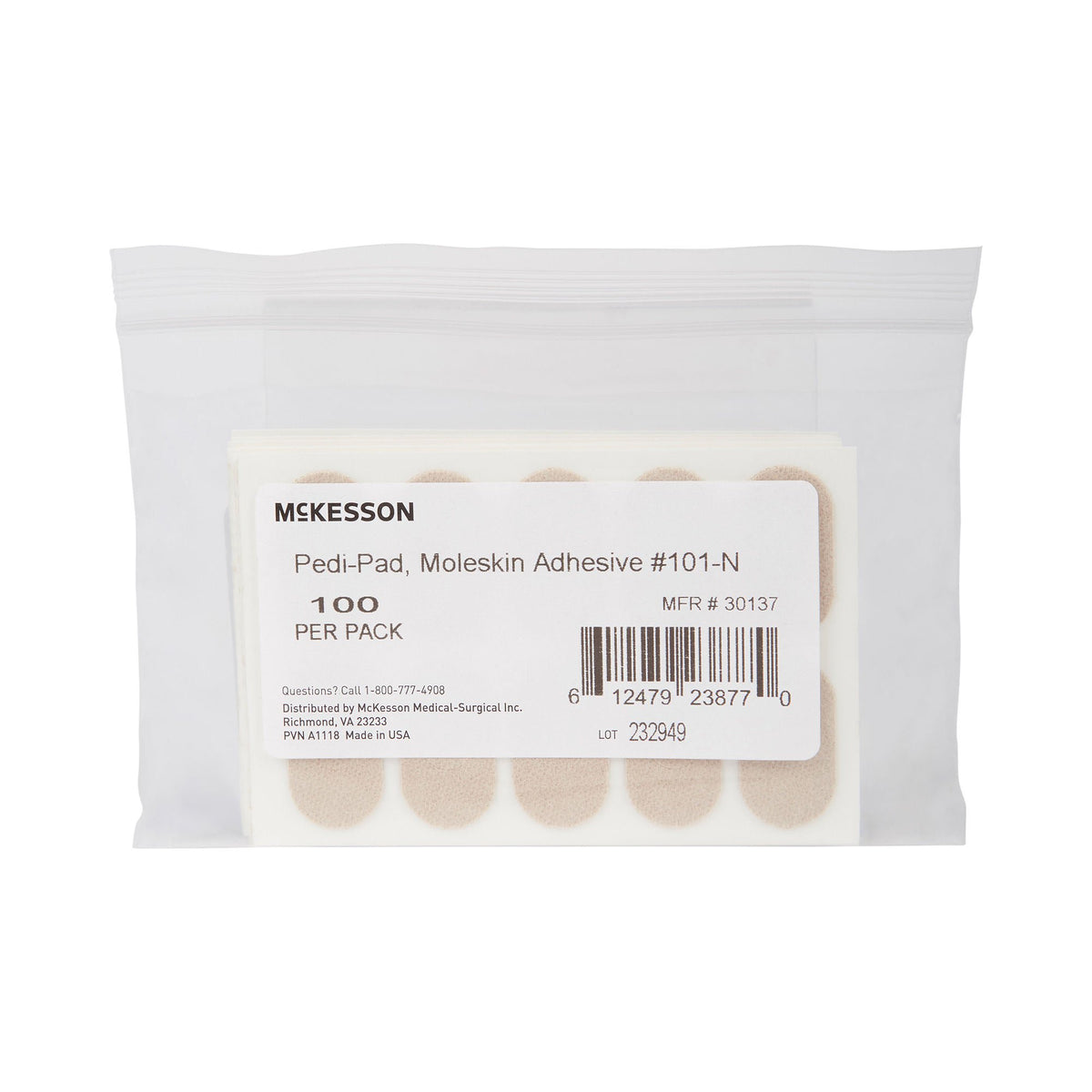 McKesson Pedi-Pad Beige Protective Pad, Size 101 Narrow, PK/100