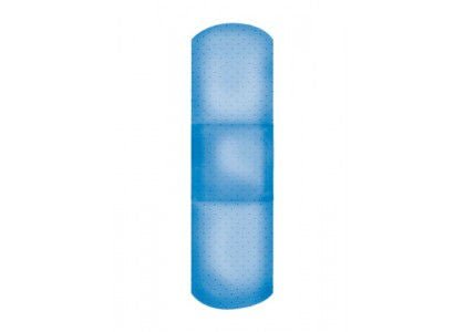 American® White Cross Blue Metal Detectable Adhesive Strip, 1 x 3 Inch, BX/100