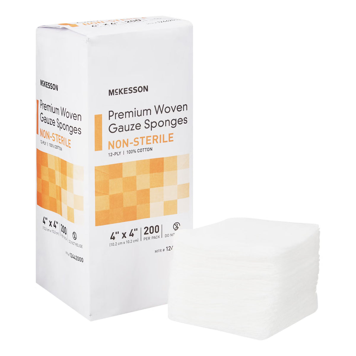 McKesson Gauze Sponge, 4 x 4 Inch, 12-Ply, PK/200